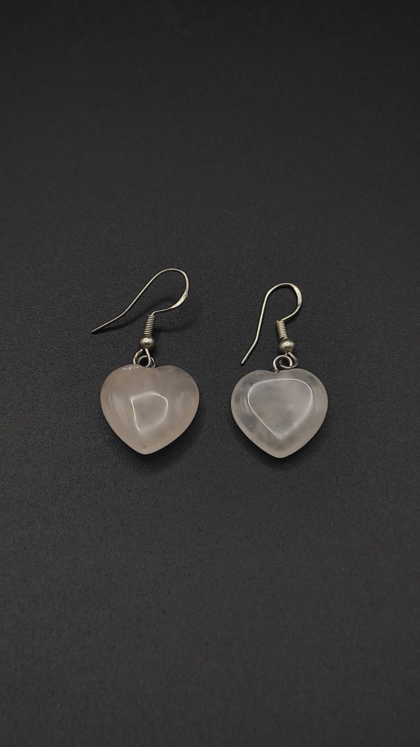 Pendientes de Plata y Corazones de Cuarzo Rosa