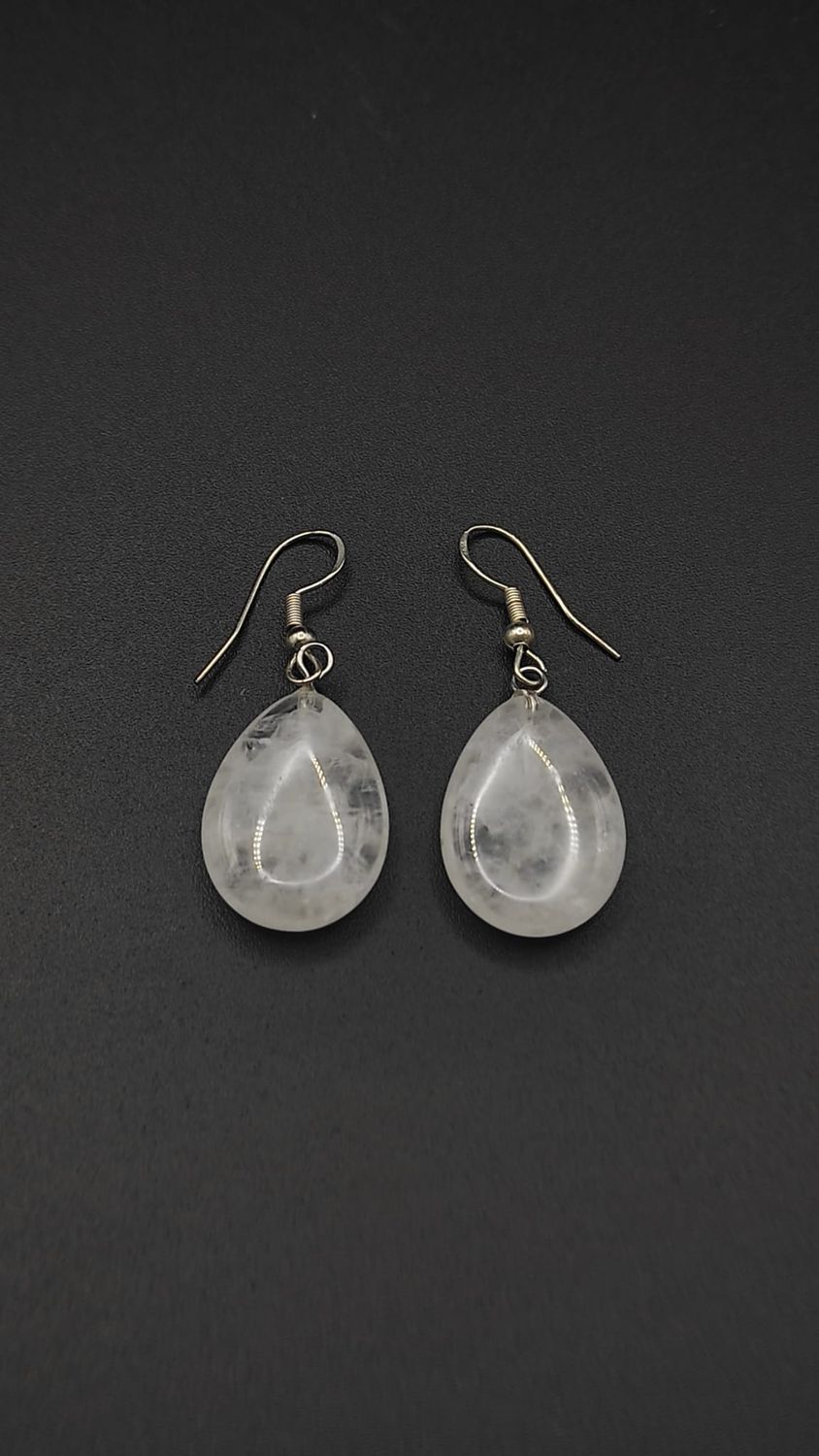 Pendientes de Plata y Gotas de Cuarzo Blanco