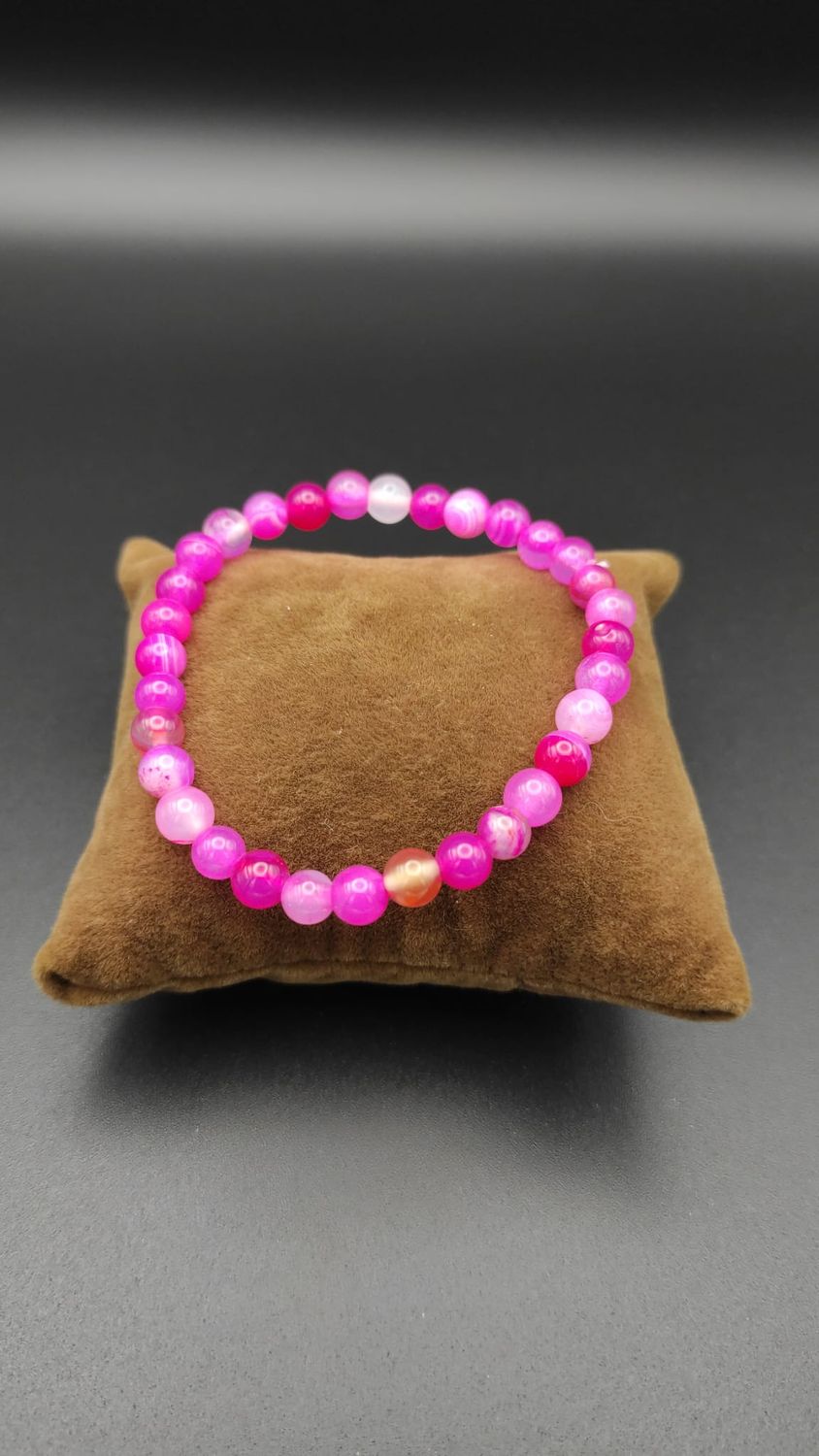 Pulsera de Ágata Rosa (6mm)
