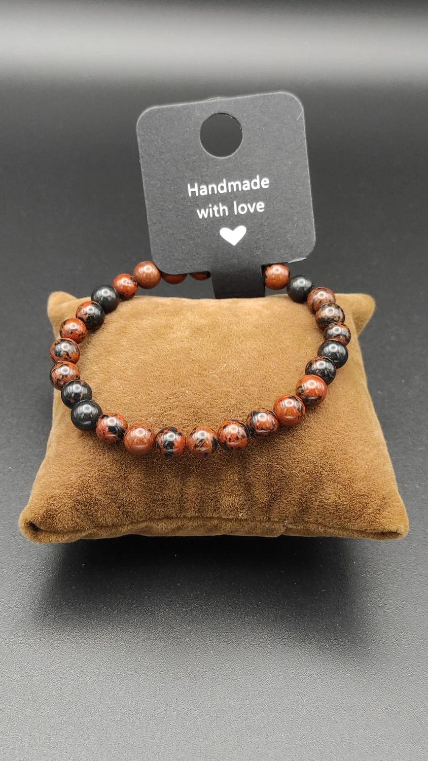 Pulsera de Obsidiana Caoba (6mm)