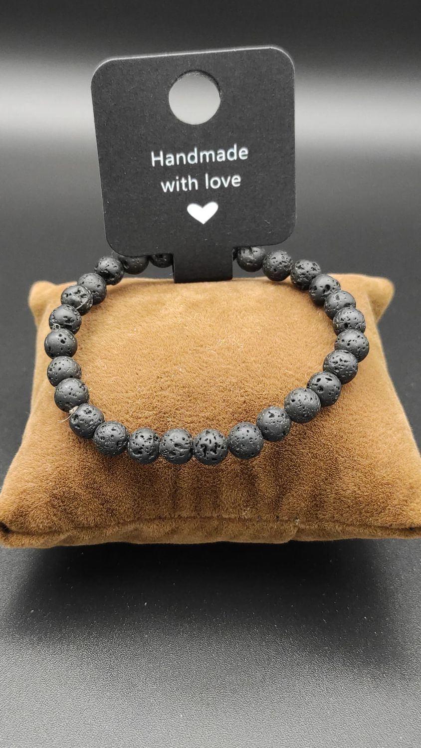 Pulsera de Lava Volcánica (6mm)