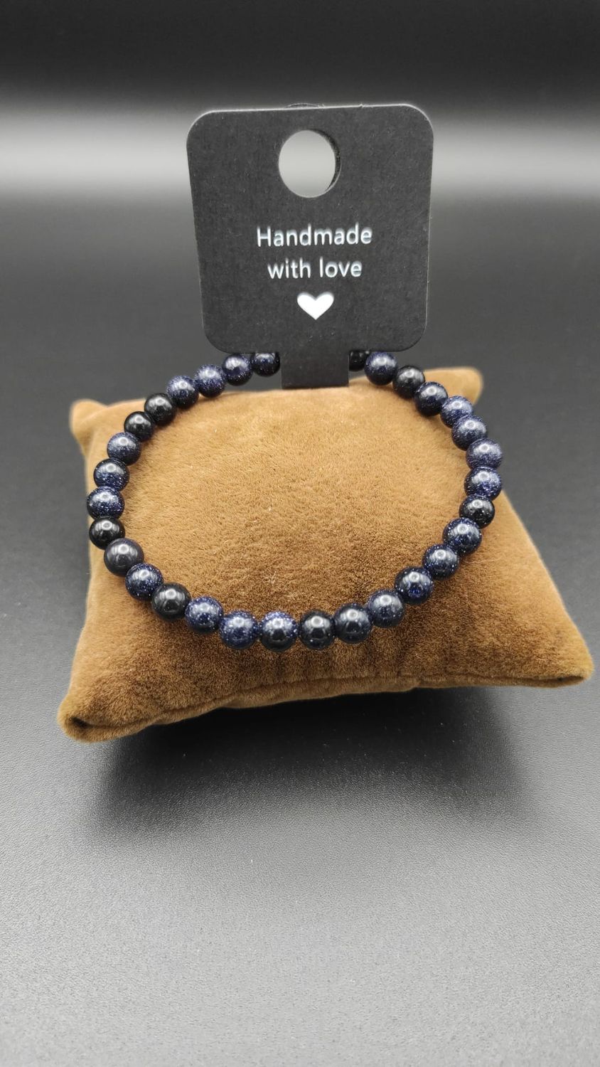 Pulsera de Piedra Sol Azul (6mm)