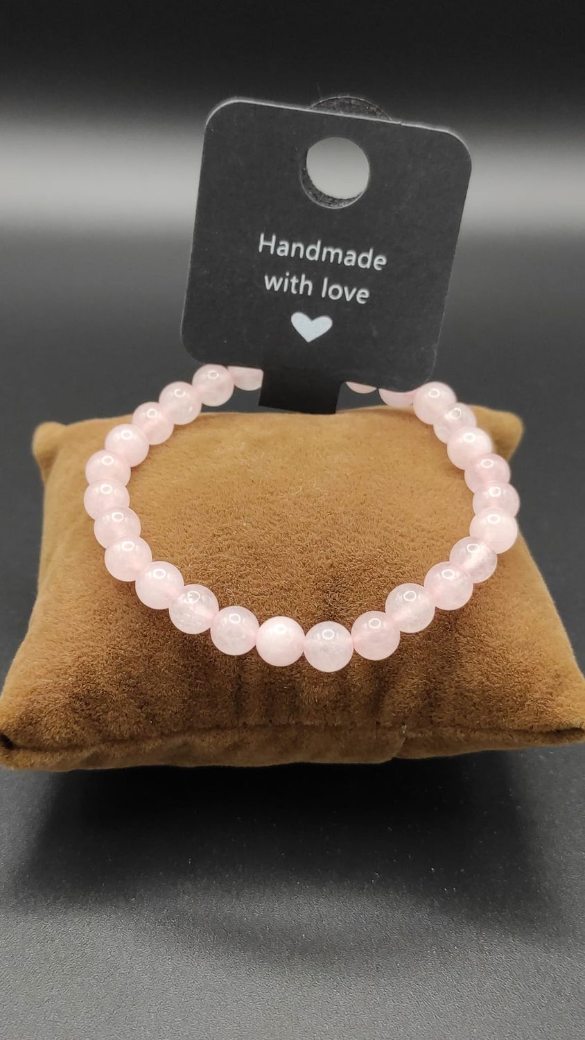 Pulsera de Cuarzo Rosa (6mm)