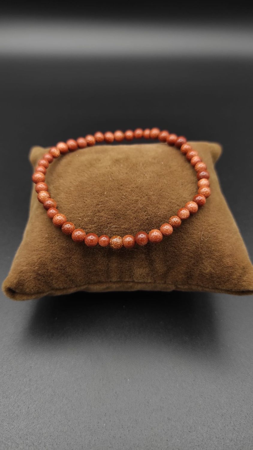 Pulsera de Piedra Sol Marrón (4mm)