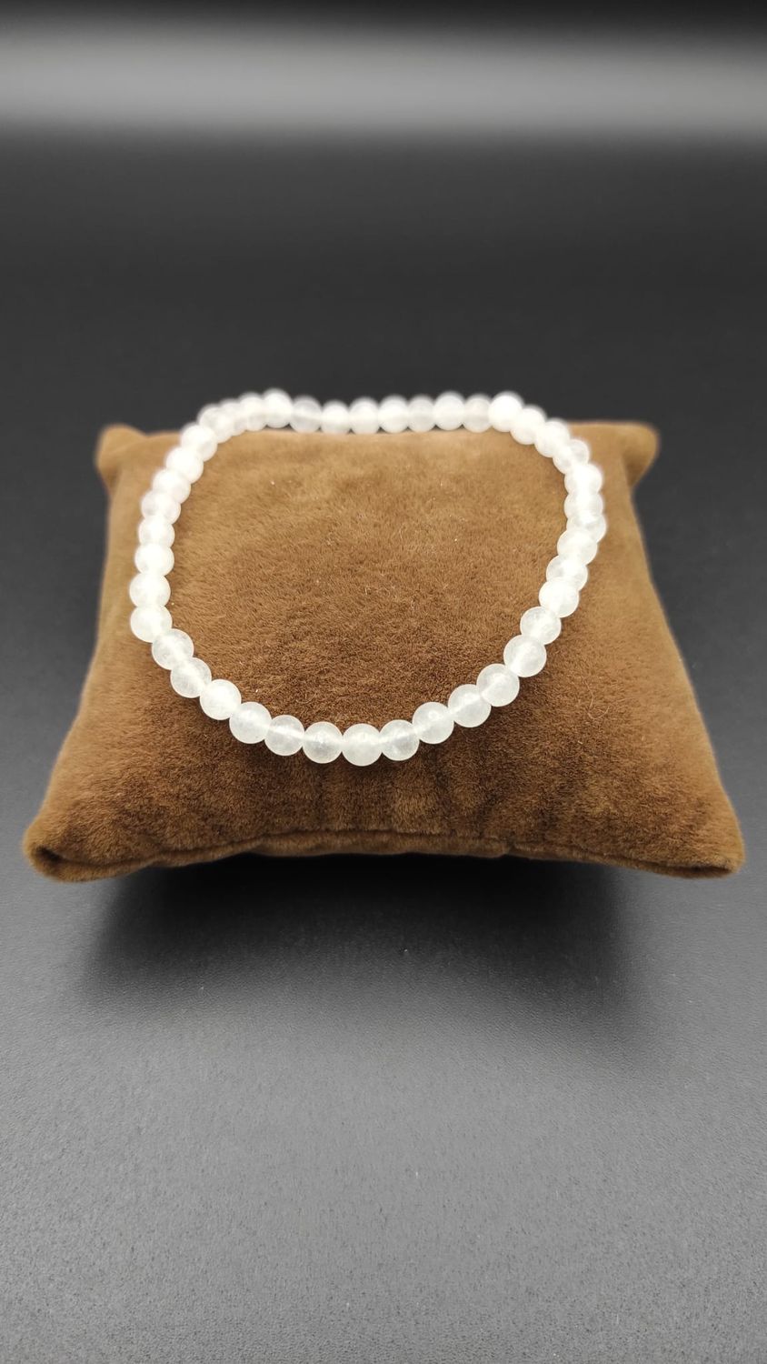 Pulsera de Cuarzo Blanco (4mm)