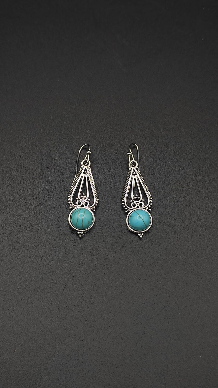 Pendientes de Metal y Turquesa