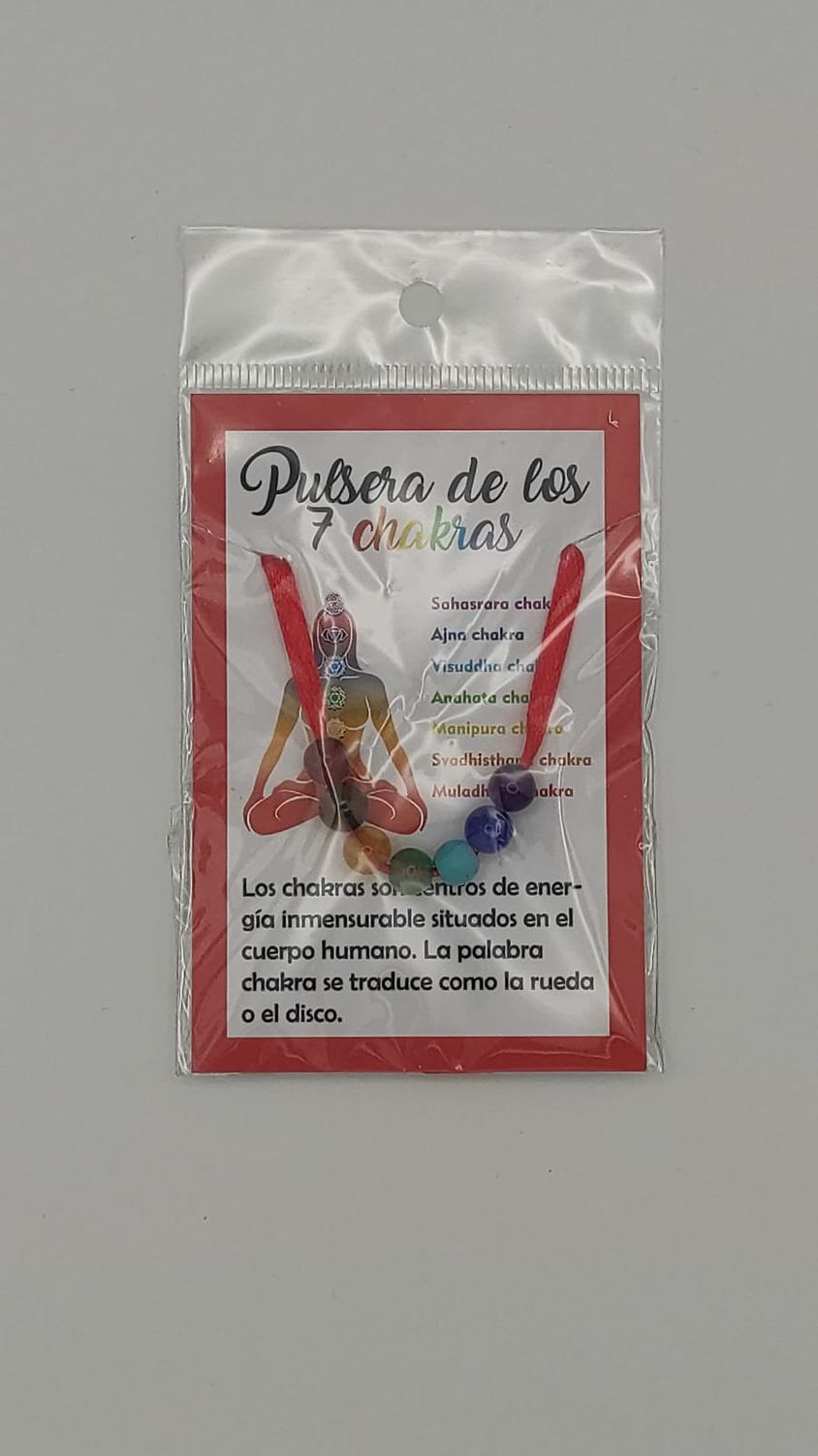 Pulsera de Lazo Rojo con 7 Chakras