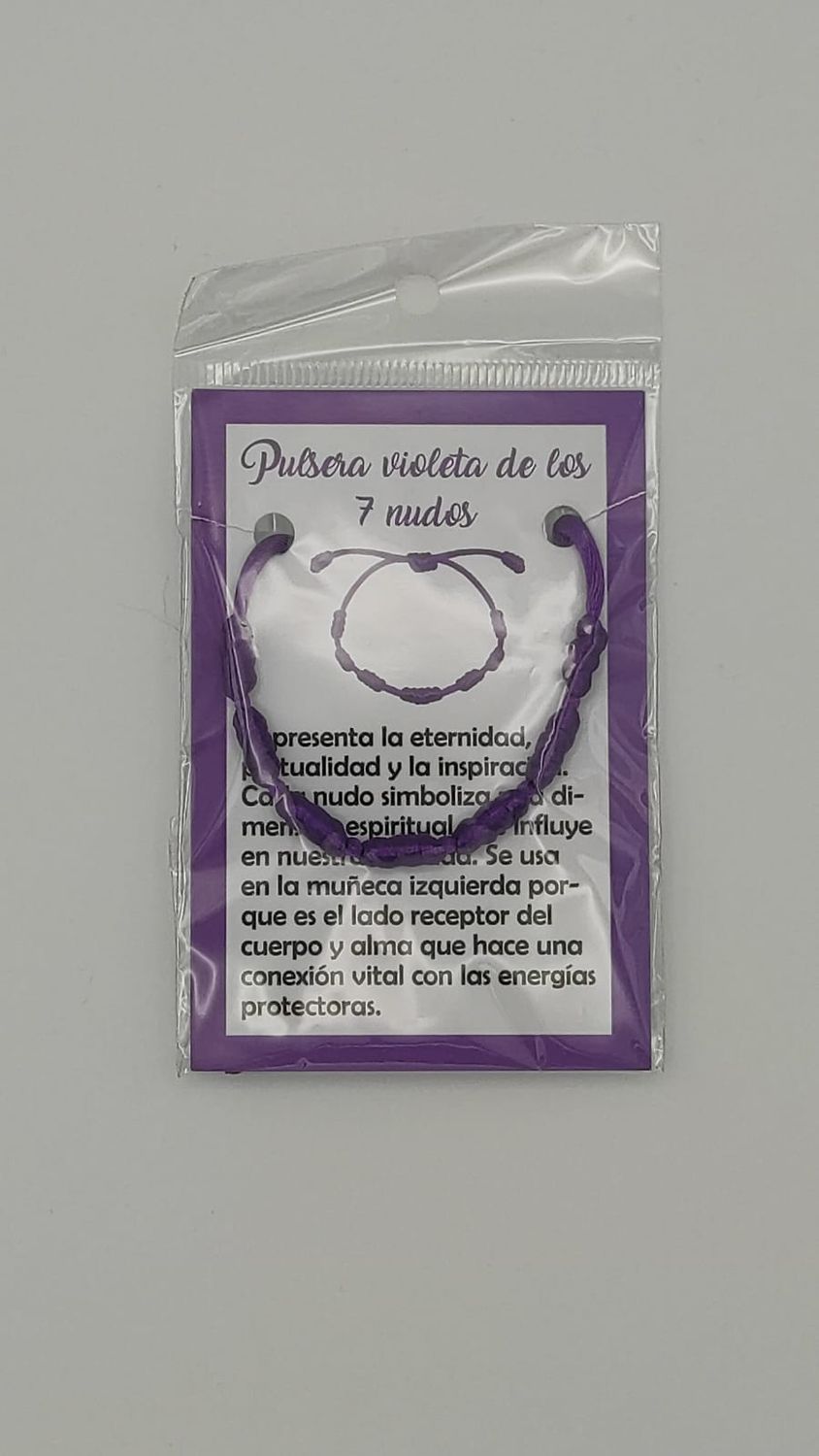 Pulsera Violeta de los 7 Nudos