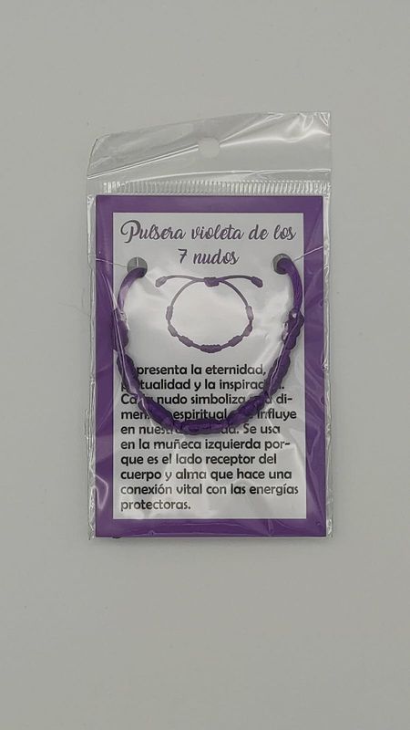 Pulsera Violeta de los 7 Nudos