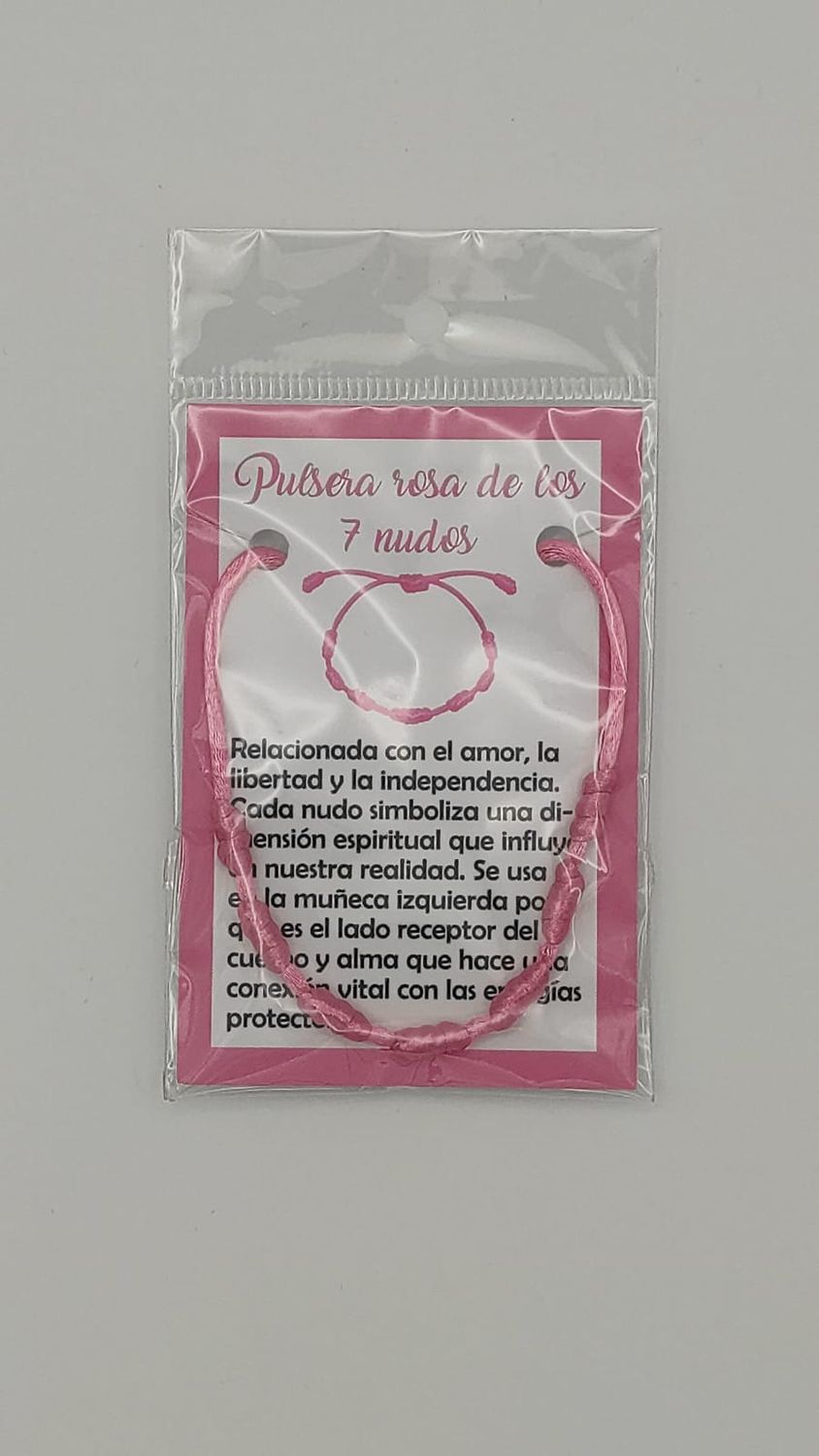 Pulsera Rosa de los 7 Nudos