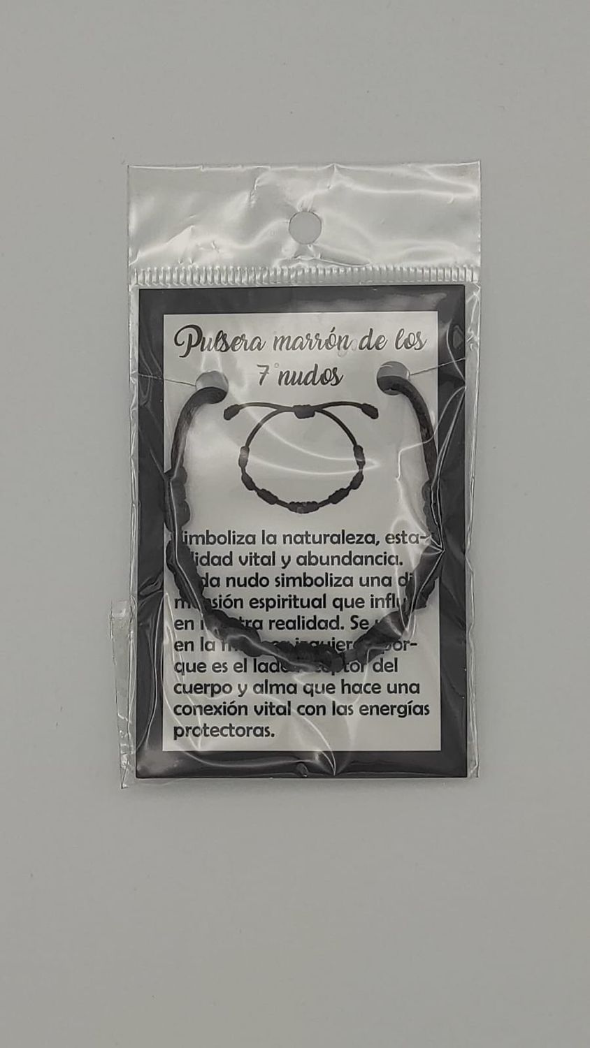 Pulsera Marrón de los 7 Nudos