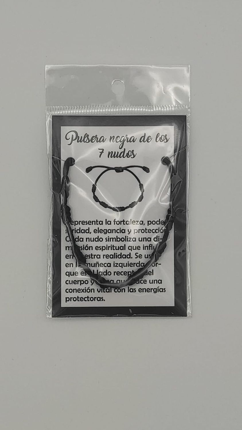 Pulsera Negra de los 7 Nudos