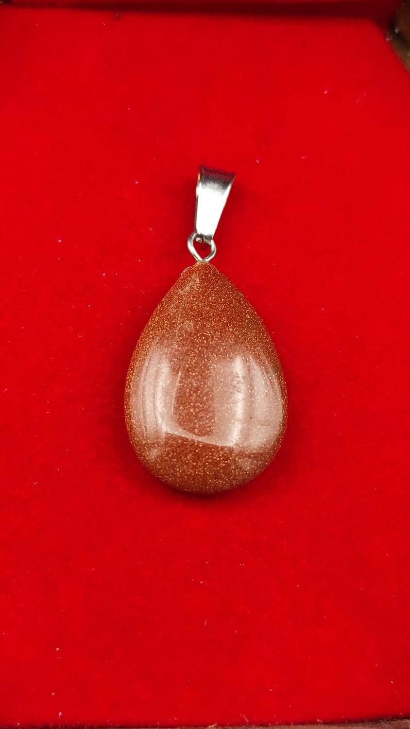 Colgante Gota de Piedra Sol Marrón