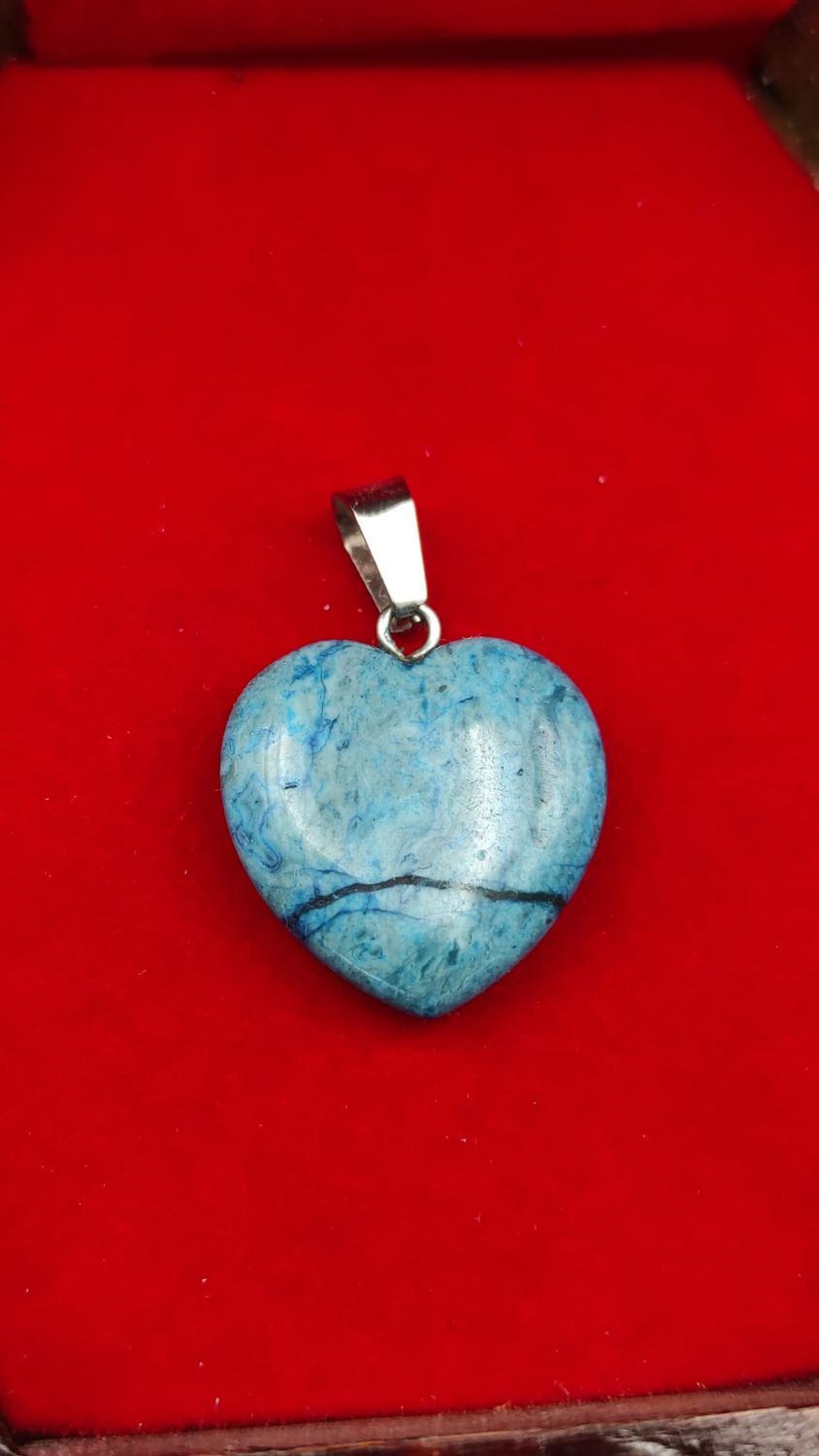 Colgante Corazón de Onix Azul