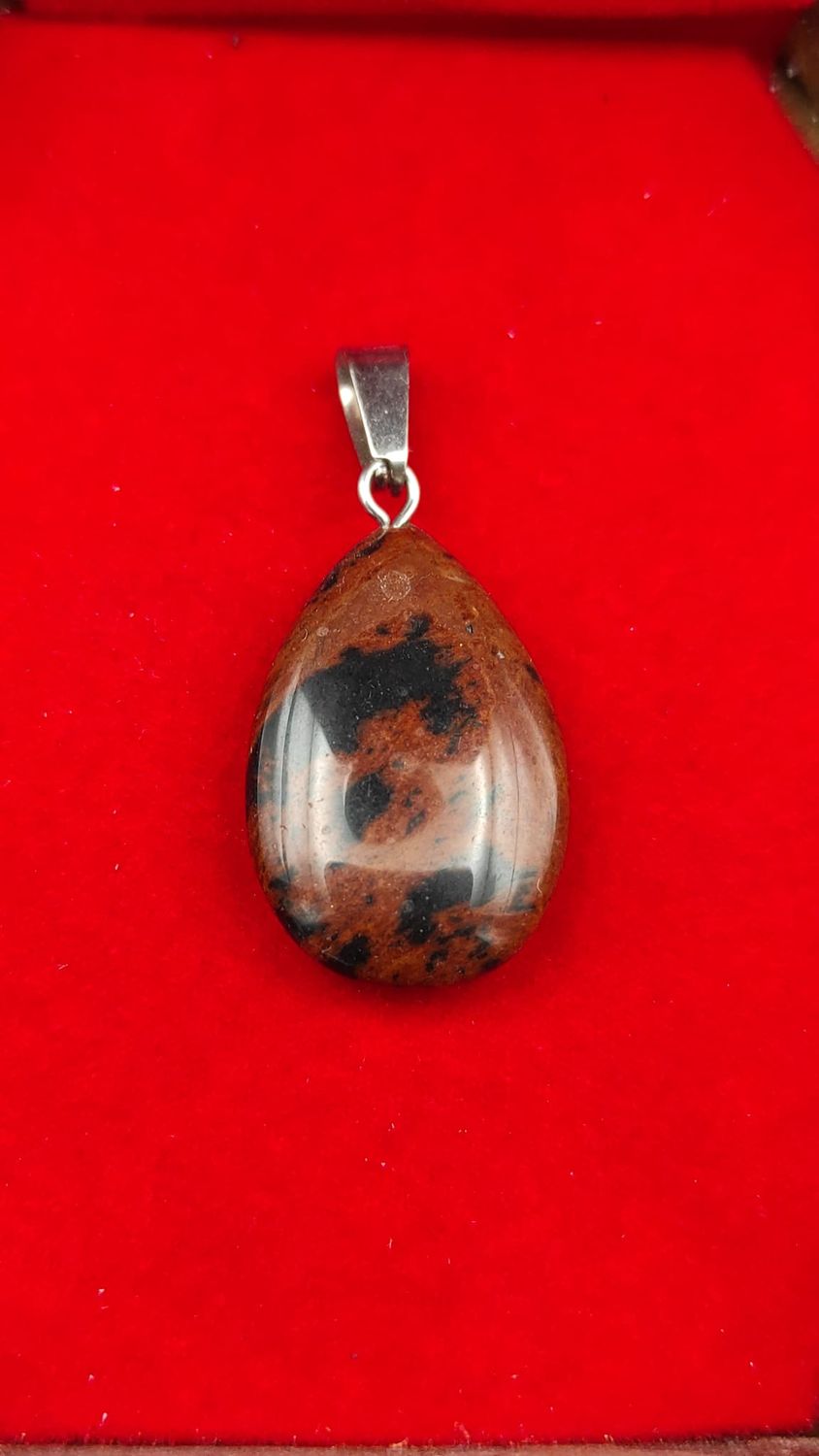 Colgante Gota de Obsidiana Caoba