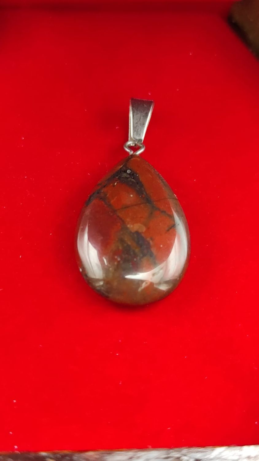 Colgante Gota de Jaspe Rojo