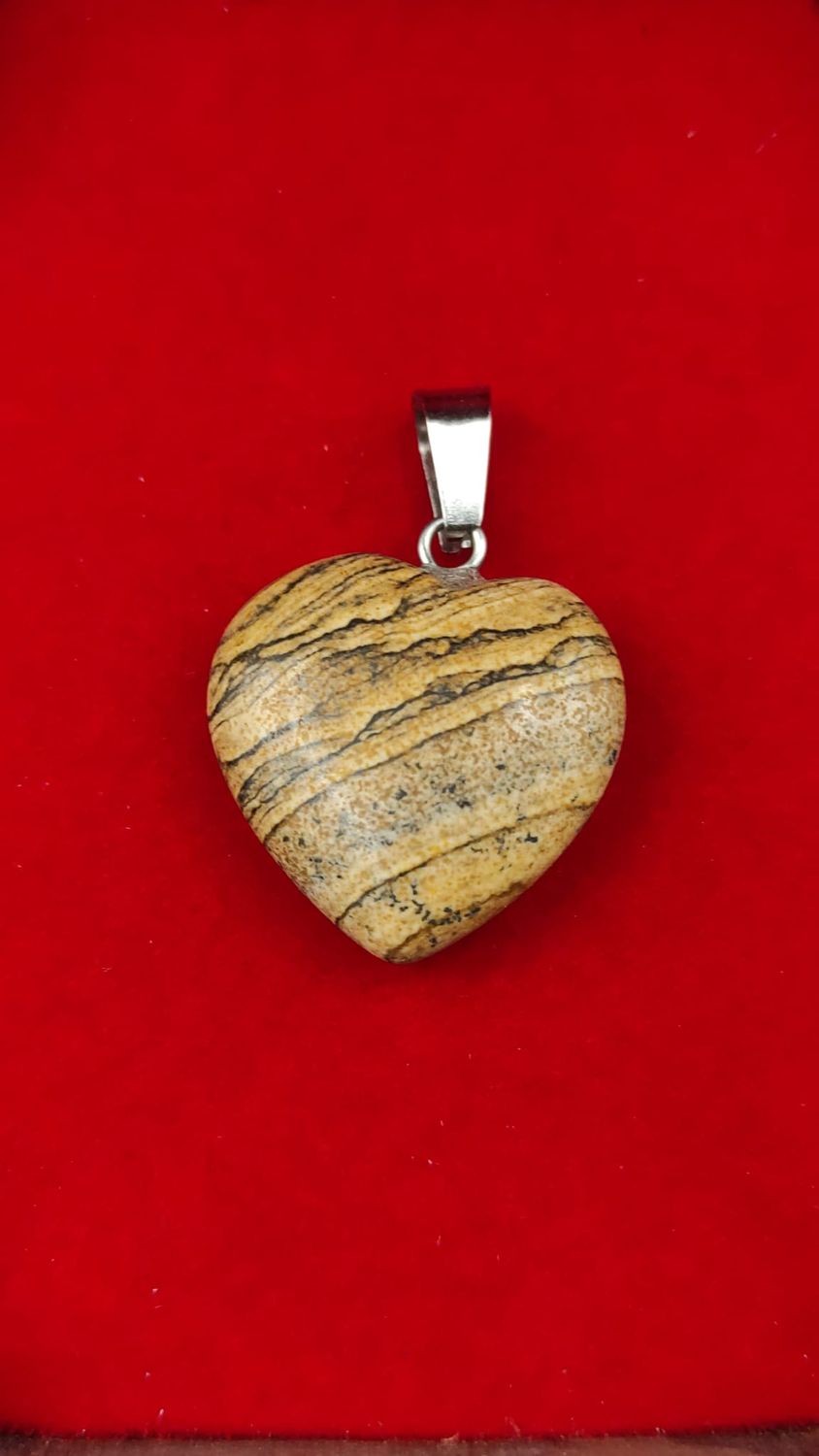 Colgante Corazón de Jaspe Madera