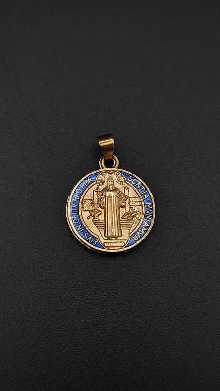 Medalla San Benito azul (metal)