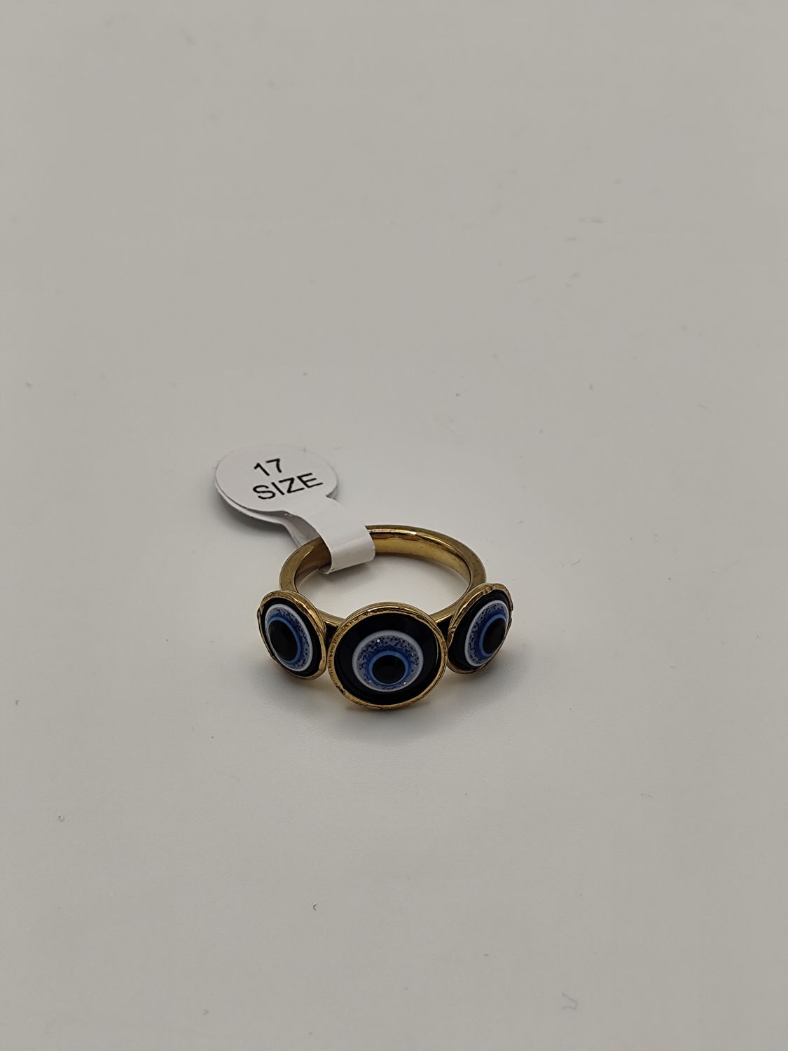Anillo ojo turco (acero inoxidable dorado )