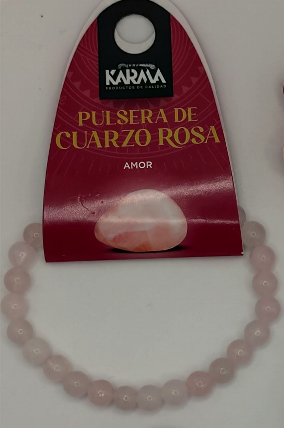 Pulsera Cuarzo Rosa (bola 6 milímetros)