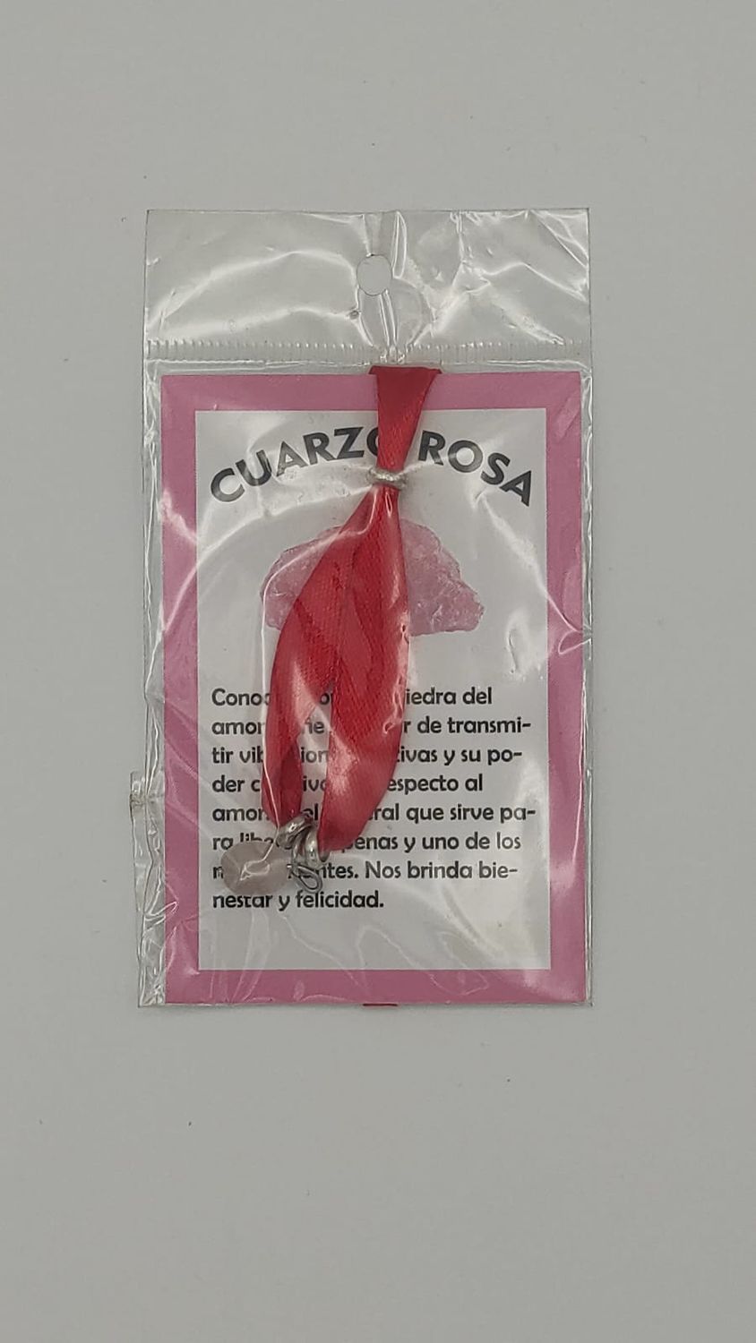 Pulsera de Lazo Rojo con Cuarzo Rosa