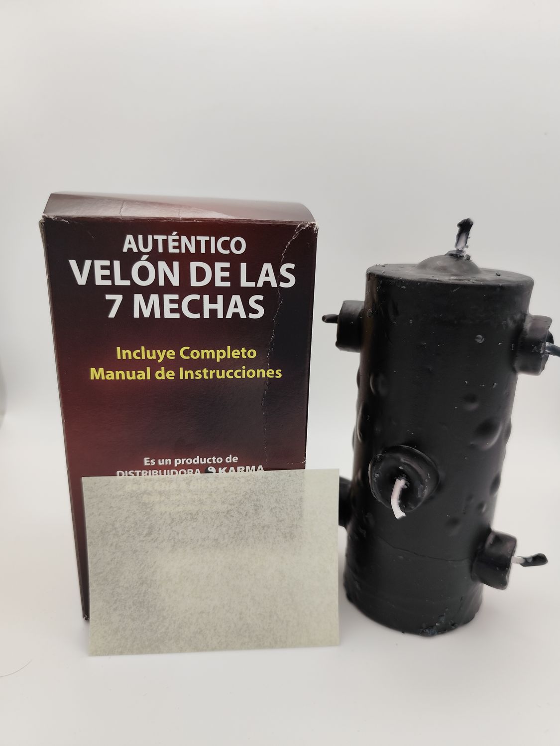 Velón 7 mechas negro