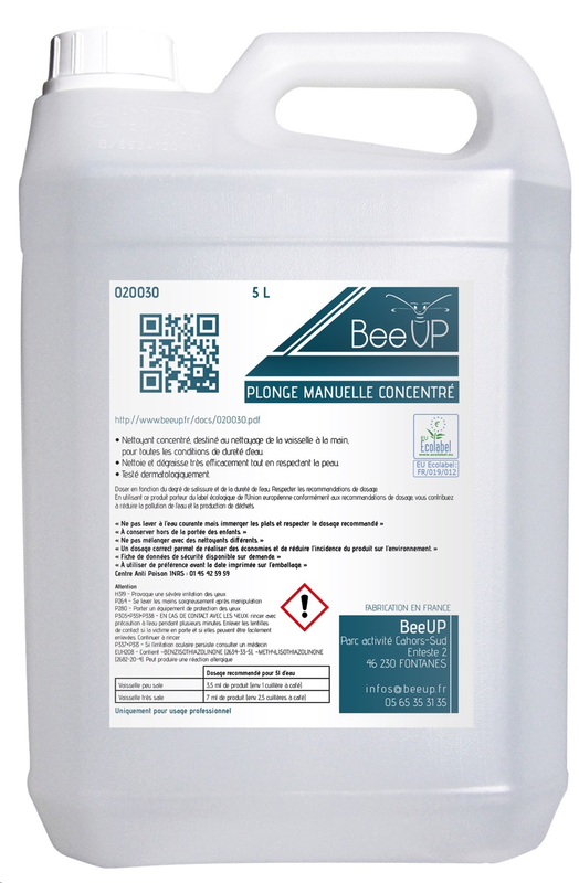 BEEUP PLONGE MANUELLE CONCENTRE ECOLABEL 5L