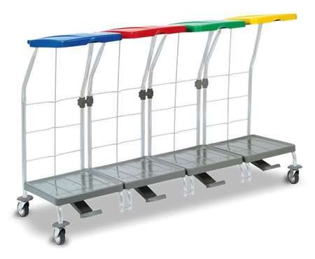 CHARIOT LINGE 4 TRI SELECTIF PED RILSAN COUVERCLE B/R/V/J