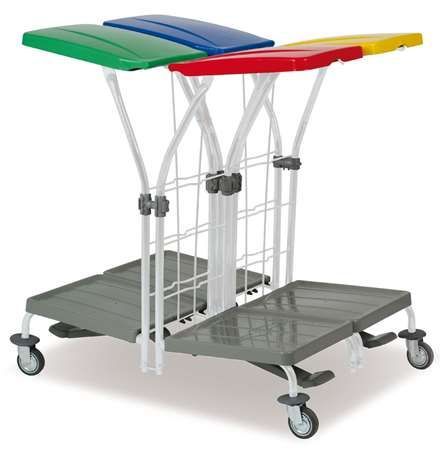 CHARIOT LINGE 4 TRI SELECTIF PEDALE COUV B/R/V/J DOS A DOS