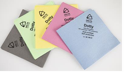 5 LAVETTES DOTTY ECOLABEL  40X40 DIFFERENT COLORIS