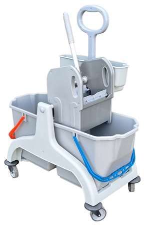 CHARIOT LAVAGE FIRST PRESSE 2 SEAUX 25L PANIER ECOGREEN