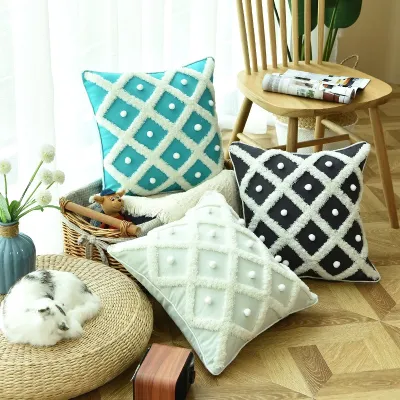  Amazon Nordic Creative Home Ball Ball Pillow Tufted Moroccan Pillow Simple Cushion Pillowcase