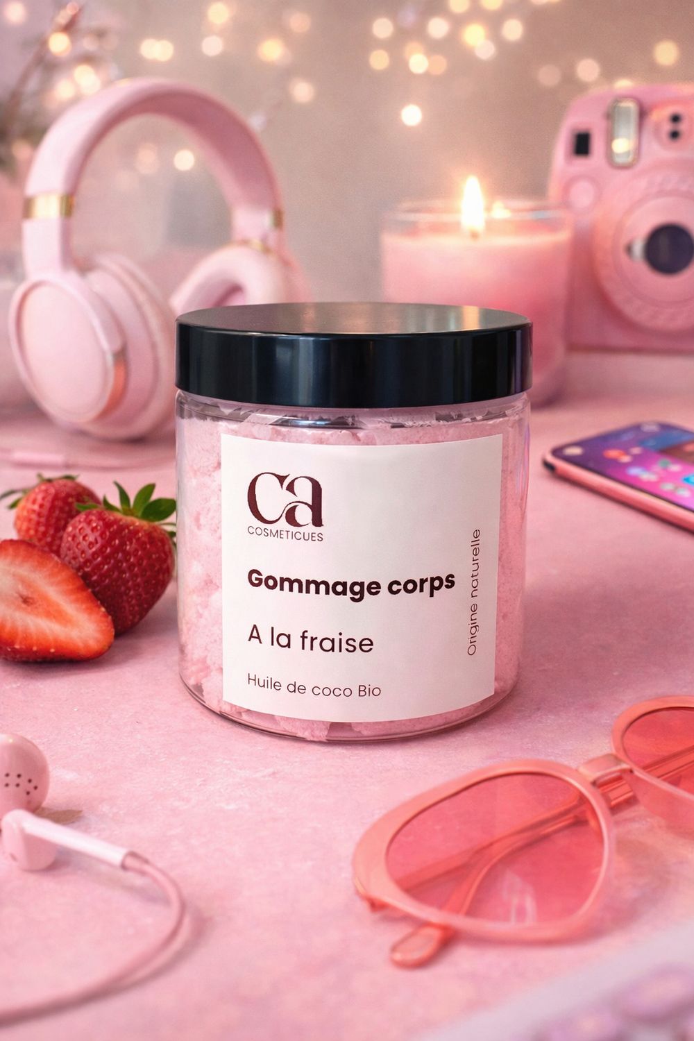Gommage corps à la fraise