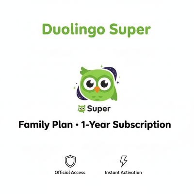 Duolingo Super Piano Famiglia – Abbonamento 1 Anno