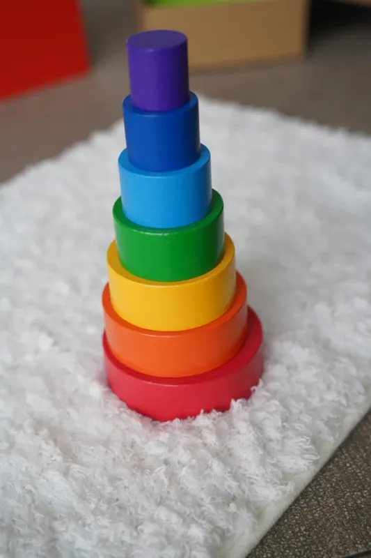 Balancing Act Toys Stackable Rainbow Cylinders