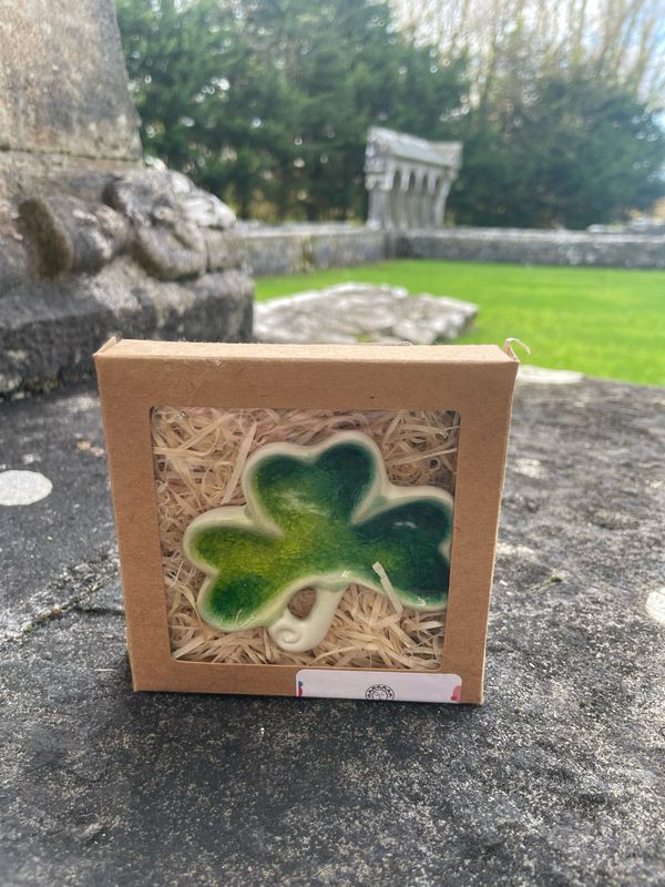 Mood Design Ceramic shamrock wall ornament with box