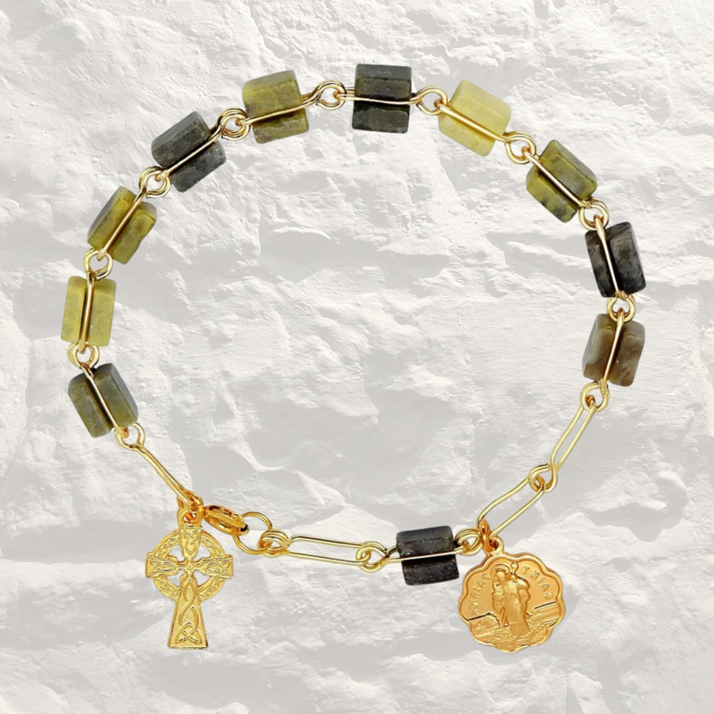 CONNEMARA MARBLE ROSARY BRACELET