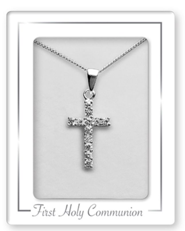 Communion Silver Necklet/Cross &amp; Stones