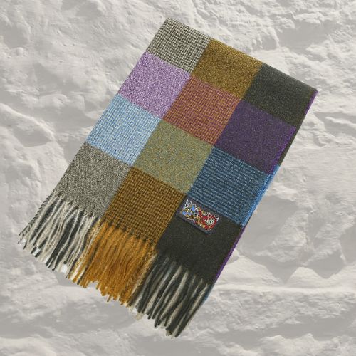 Celtic Ore - Patchwork Scarf Blue 70x180cm