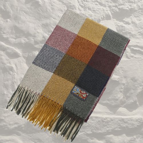 Celtic Ore - Patchwork Scarf Maroon 70x180cm