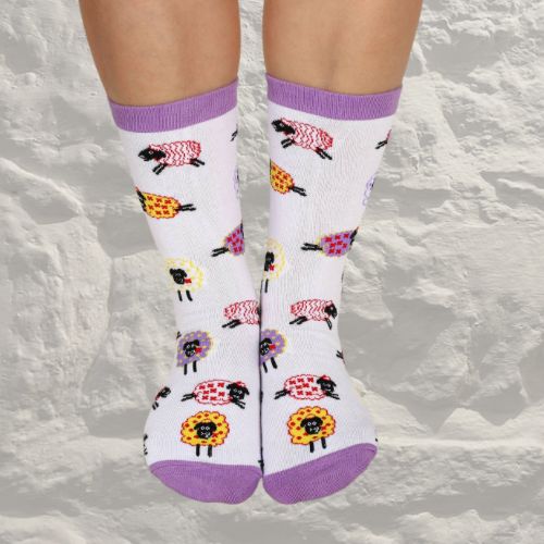 Celtic Ore - Multicoloured Sheep Socks – White