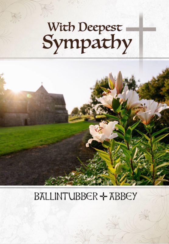 Ballintubber Abbey - With Deepest Sympathy Mass Card - White Lily
