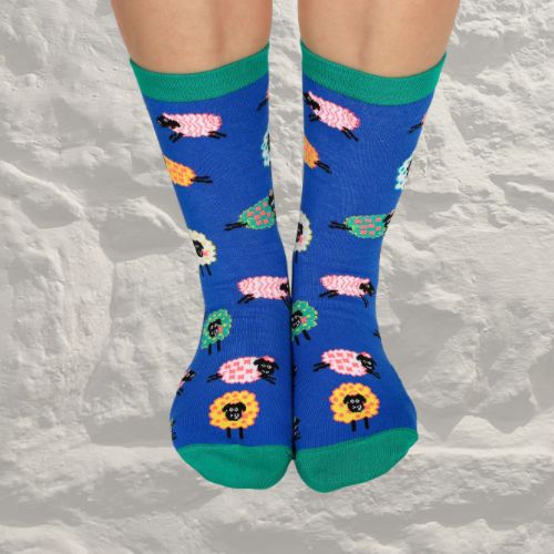 Multicoloured Sheep Sockblue Celtic Ore