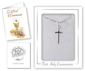 Communion Sterling Silver Cross Necklet (C69371)