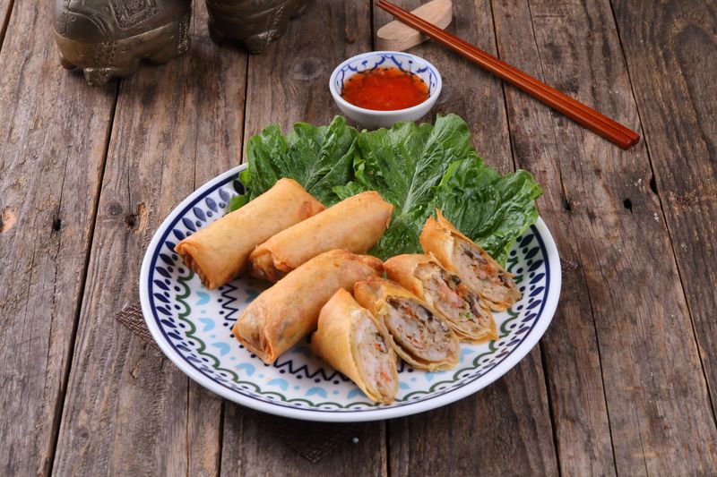 Vegetable Egg Rolls with Duck Sauce