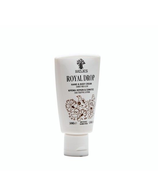 ROYAL DROP κρέμα χεριών και σώματος με γάλα γαϊδούρας και βρώμη για θρέψη και βελτίωση της επιδερμίδας