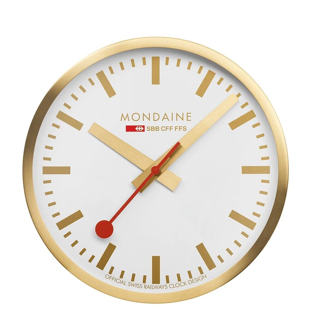 A990.18SBG Gold Mondaine Clock