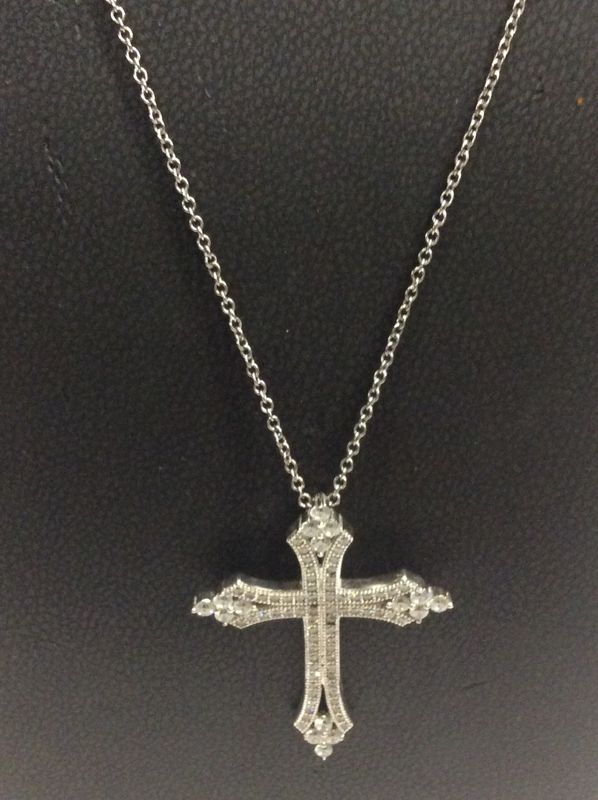 P0142CLP18 Lafonn Necklace Sterling Silver Simulated Diamonds