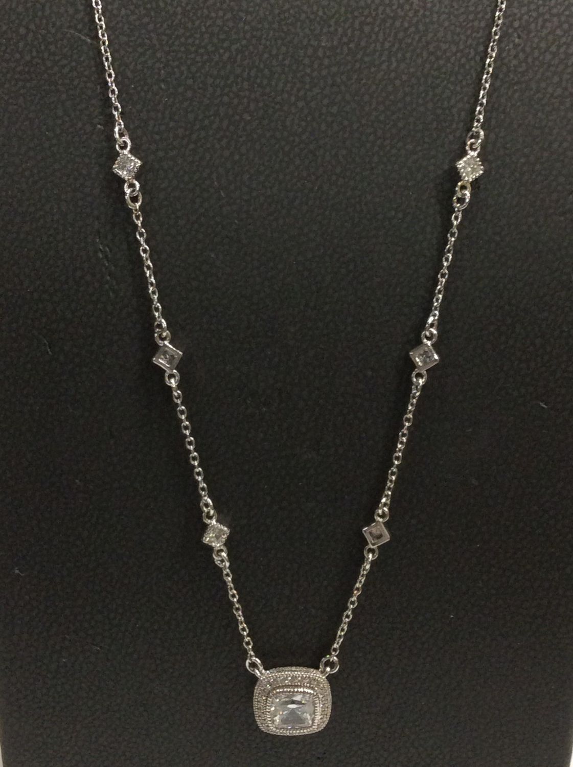 N0015CLP18 Lafonn Necklace Sterling Silver Simulated Diamonds