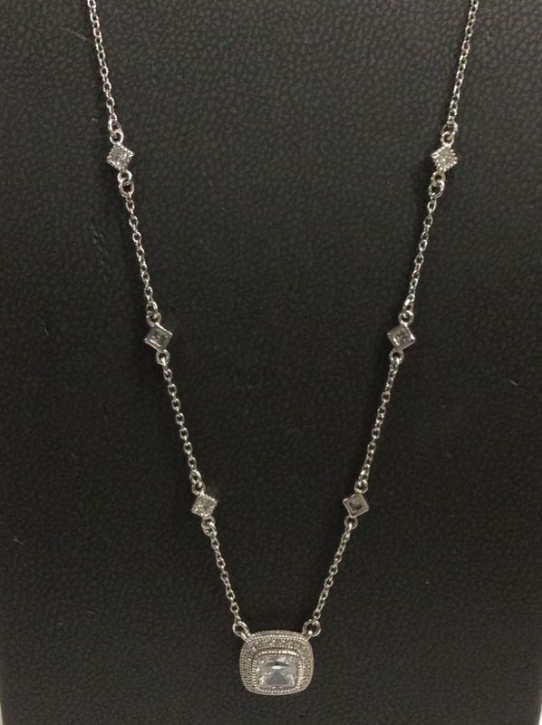 N0015CLP18 Lafonn Necklace Sterling Silver Simulated Diamonds